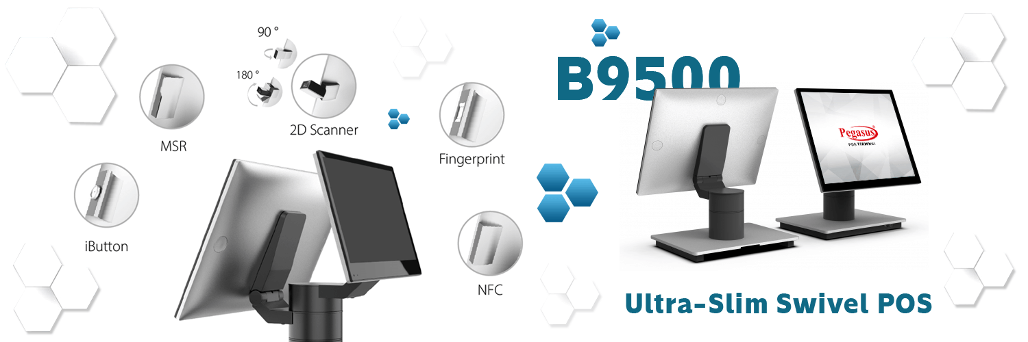 Pegasus B9500 Ultra-Slim Swivel POS Terminal